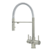 Aquila 3 brushed stainless steel 3-way tap with pull-down nozzle
