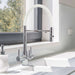 Aquila 3 white pull-down 3-way tap for purified and mains water