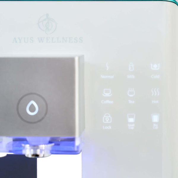 Ayus Wellness water purifier LED touch panel with drink temperature settings