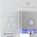 close up digital display with ayus wellness branding and blue light on a hydrogen water filter machine
