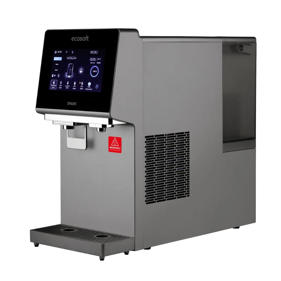 Countertop Reverse Osmosis machine with digital display on a white background