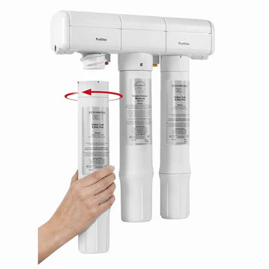 Picture showing how to change a filter on reverse osmosis system