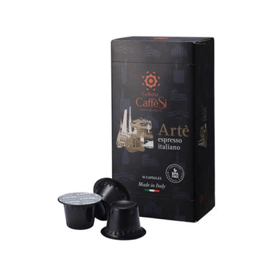 Front Picture of Caffe Si Arte Coffee Pods and box