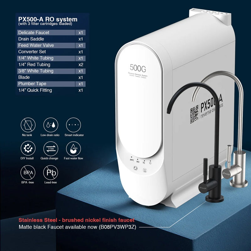 Frizzlife 500 GPD Tankless Reverse Osmosis Water System With Alkaline & Remineralisation