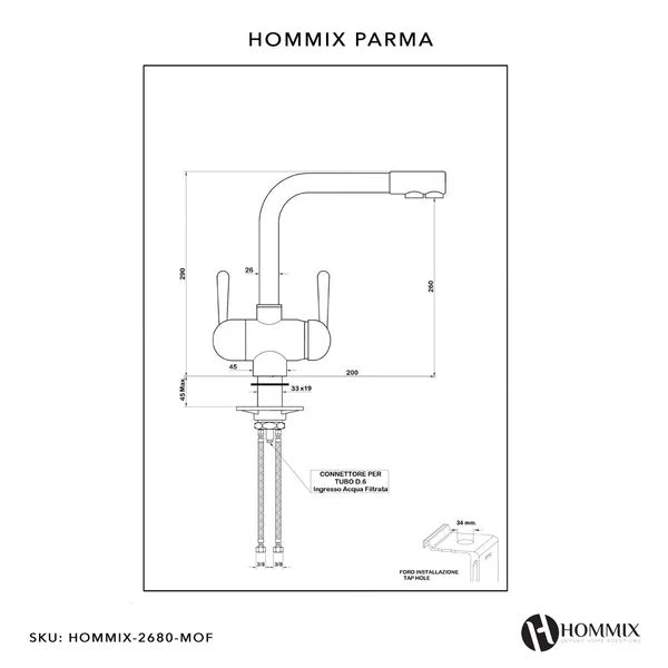 Hommix Parma Bronze 3 Way Triflow Tap