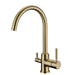 A brushed brass  three way tri flow filter tap