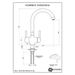 Technical drawing of a hommix kitchen faucet with dimensions labeled, featuring the brand 'Hommix'.