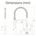 Technical drawing of a Hommix faucet with dimensions labeled