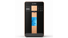 Black Hydrogen Reverse Osmosis system with wooden and blue accents on a white background