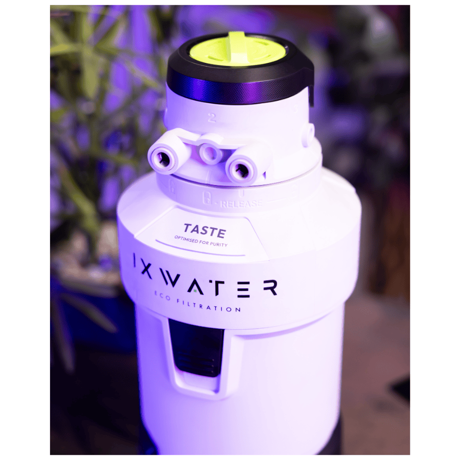 IXWater eco filtration system with a blurred background