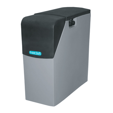 kinetico supersoft water softener in grey and black