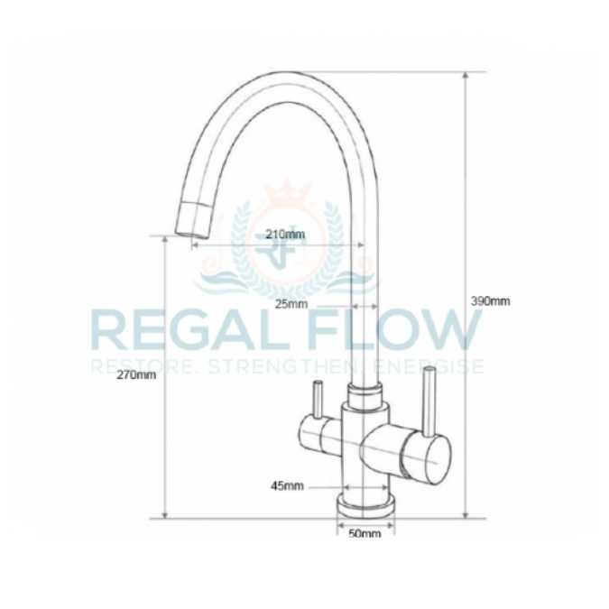 Osmio Bella 304 Stainless Steel 3-Way Triflow Tap