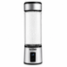 Clear hydrogen water generator with silver top and base on a white background