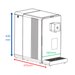 Technical drawing of a Hydrogen RO Machine with dimensions labeled