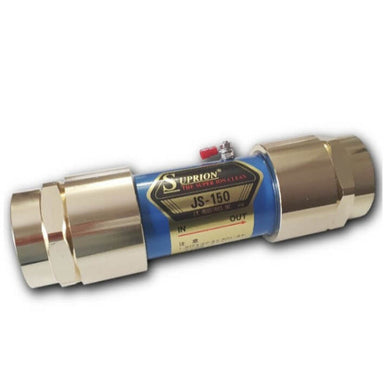 Suprion JS-150 Super Ion Clean brass inline water conditioner with compression fittings