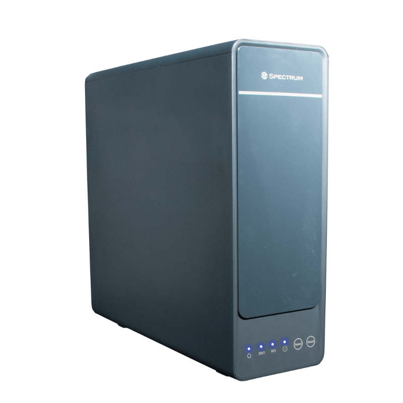 Under Sink Reverse Osmosis system in dark blue