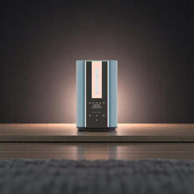 Hydrogen Inhaler device with LED display and touch controls on table