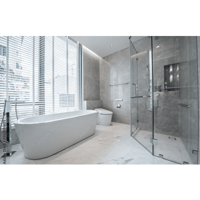 a crystal clean bathroom thanks to a water softener