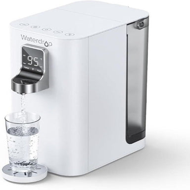 a countertop water dispenser pouring water