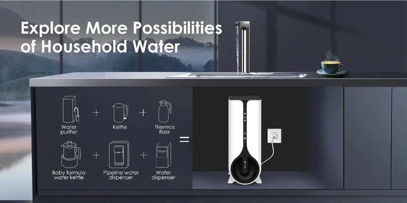 Waterdrop Filter K6 Reverse Osmosis Hot Cold Water Dispenser with Smart LED Faucet