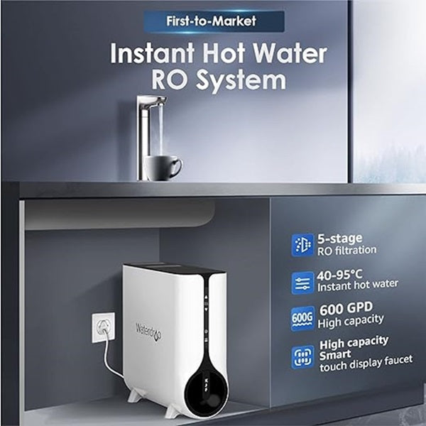 Waterdrop Filter K6 Reverse Osmosis Hot Cold Water Dispenser with Smart LED Faucet