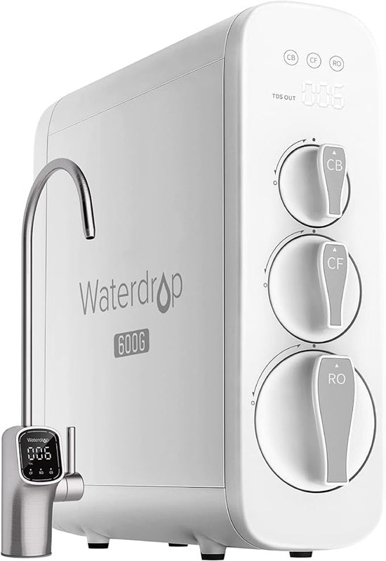 Waterdrop G3P600 Tankless Reverse Osmosis System with Smart LED Faucet