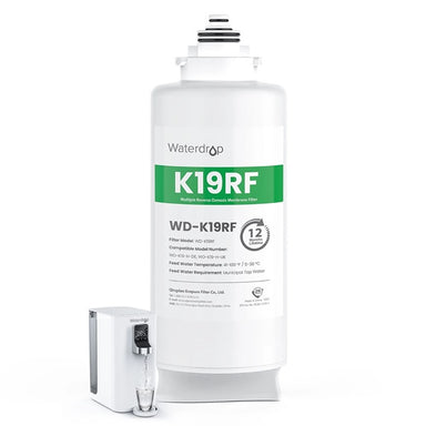 A replacement filter cartridge for the Waterdrop K19 Countertop Dispenser