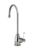 Chrome instant hot water tap with curved neck and white lever handle