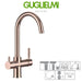 Guglielmi three-way rose-gold kitchen tap made in Italy lead-free design