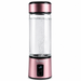Pink and clear hydrogen water bottle with Osmio branding on a white background