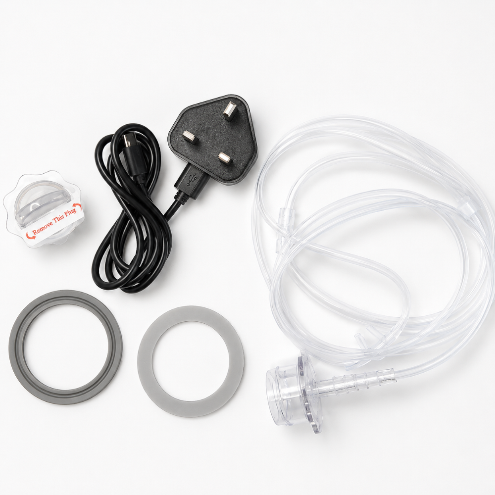 Hydrogen water generator installation kit on a white background