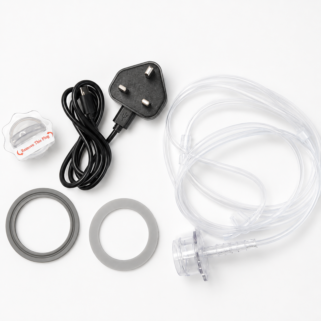 Hydrogen water generator installation kit on a white background